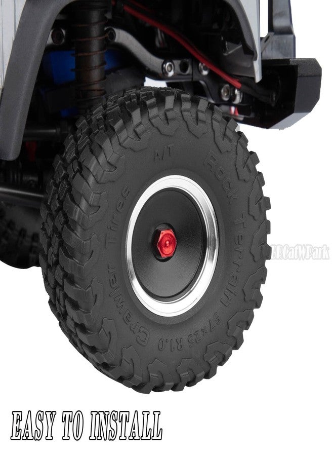 عجلات وإطارات BRCatWPark RC مقاس 1.0 بوصة لسيارات الزحف RC من طراز TRX4M بمقياس 1/18 و Axai1 SCX24 بمقياس 1/24، 4 قطع من جنوط العجلات المصنوعة من سبائك الألومنيوم مقاس 1.0 بوصة وإطارات مطاطية، مع حشوات إسفنجية، إطارات بايلوتشي - Image 3